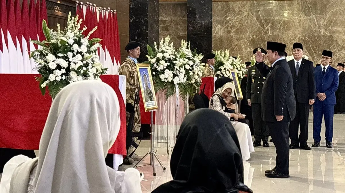 Presiden Prabowo Lepas Jenazah Tiga Prajurit TNI Gugur di Misi PBB Lebanon